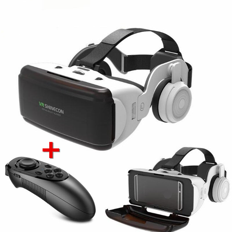 Original VR Virtual Reality 3D Glasses Box Stereo VR Google Cardboard Headset Helmet for IOS Android Smartphone,Bluetooth Rocker