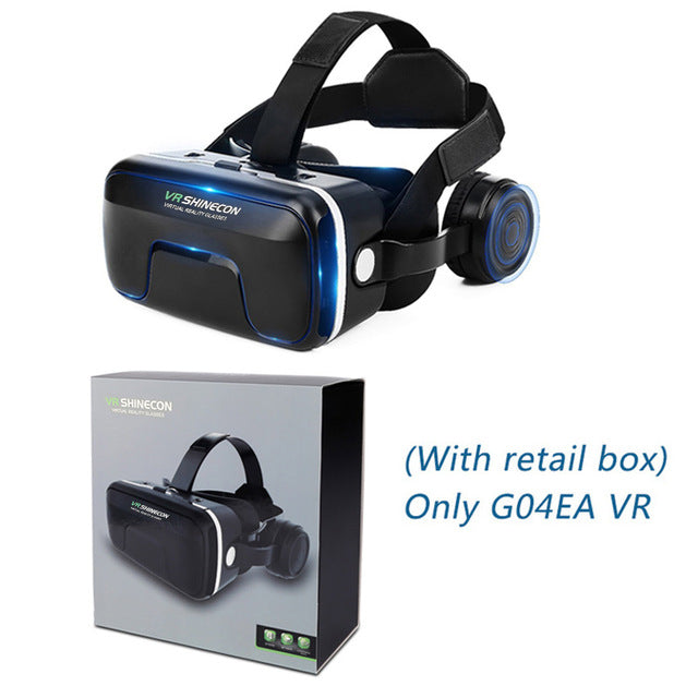 Shinecon Upgraded Z4 VR Large Viewing Immersive Experience Vr box 3D Virtual Reality Glasses with Stereo Headphone with gampad